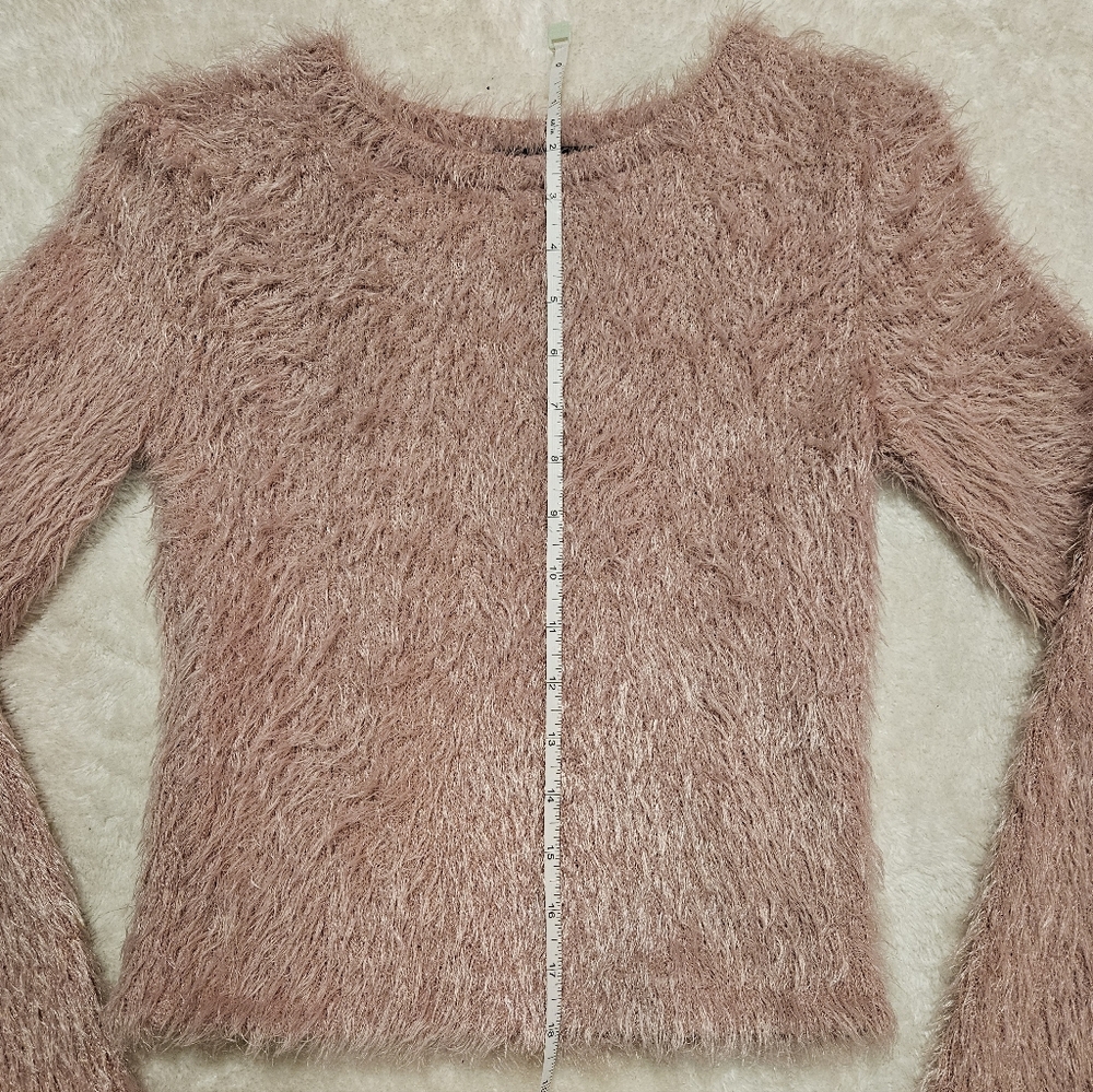 NEW Bershka Pink Fuzzy Sweater Size XS Cozy Knit Feminine Winter Girlhoodcore - Picture 8 of 11